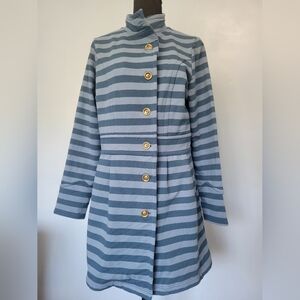 Matilda Jane Fall Breeze Stripe Pea Coat Blue M
